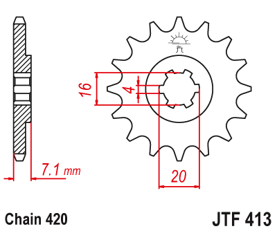 JT SPROCKETS gear wheel JTF413.12 (41312jt)